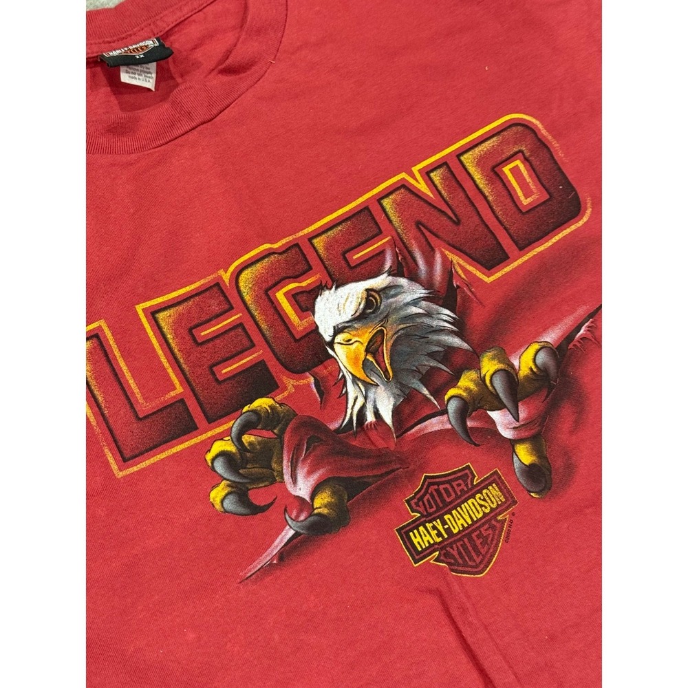Harley Davidson Libertyville IL Eagle Graphic T Shirt Men's 2X Red
